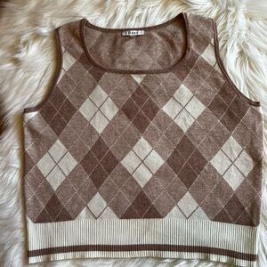 Sioni Plaid Sweater Vest Size XL